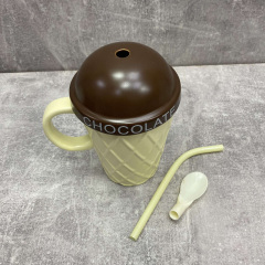 Чашка с крышкой и трубочкой "Айс-Крим" Olens 34367-6 Житомир