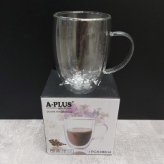 Чашка с двойными стенками A-Plus 7007GB 390 мл (15312) Днепр