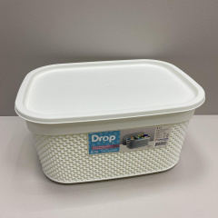 Кошик з кришкою 33х24х16,5 см 9 л Ucsan Plastik М-1164 білий Самбір