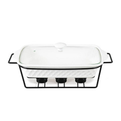 Мармит керамический прямоугольный с черной подставкой 30 см Maestro MR-11259-73 Березнеговатое