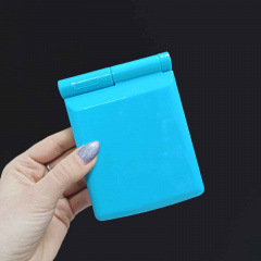 Карманное зеркало складное с LED подсветкой голубое A-PLUS 822 Орехов