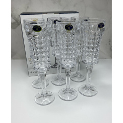 Набор бокалов для шампанского 120 мл 6 шт Bohemia Diamond Crystalite 1KD27 99T41 120 Чернигов