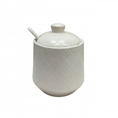 Сахарница керамическая с ложкой h-11 см Maestro MR-20002-09 White Ровно