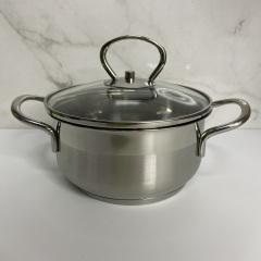 Кастрюля из нержавеющей стали с стеклянной крышкой 14 см 0.9 л Maestro MR-3508-14 Гуляйполе