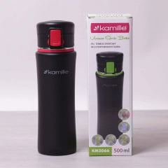Термос-бутылка Kamille 500 мл спортивная из нержавеющей стали КМ-2066 черный / красный Киев