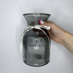 Ваза для квітів скляна 19,5 см Crystal 6841679 сірий Київ