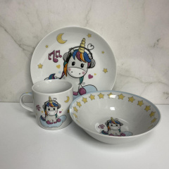 Набор фарфоровой детской посуды Unicorn 3 предмета Limited Edition C723 Кропивницкий
