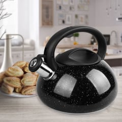 Чайник із нержавіючої сталі 3 л Maestro MR-1316 Чорний Веселе