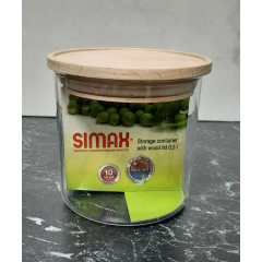 Банка для сипучих Simax 0,5 літра з дерев'яною кришкою 9,6 х 9,5 см 5162/LW Дніпро