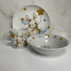Набор фарфоровой детской посуды Bunny 3 предмета Limited Edition C724 Киев
