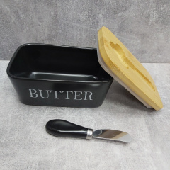 Маслянка керамічна з ножем матова "Butter" A-Plus 0480 Вінниця
