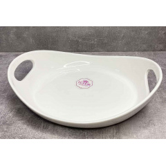 Блюдо порцелянове глибоке з ручками Tudor Royal White England 26 см TU1281-2 Ізюм