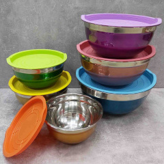 Набор мисок 6 шт A-PLUS KM-9032 из нержавеющей стали с пластиковыми крышками Одесса