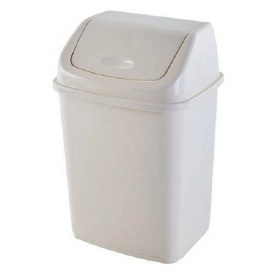 Відро для сміття Алеана 18л з кришкою біла троянда (122065)