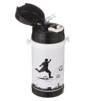 Дитячий термос із нержавіючої сталі з трубочкою 320 мл Чорно-білий A-Plus 1776