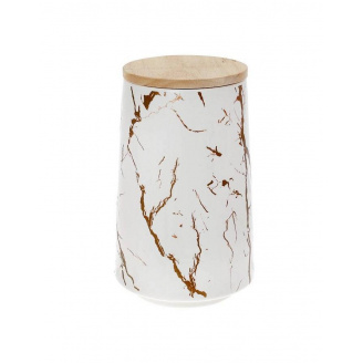 Банку порцелянова з бамбуковою кришкою 1000 мл біла Bona Di 805-709