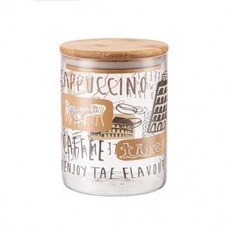 Банка стеклянная с бамбуковой крышкой 720 мл S&T 7029-04