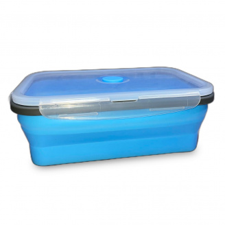 Лоток силіконовий 1200 мл розкладний 21*13,3*7,5 см Stenson ФС-1200 прозоро-блакитний