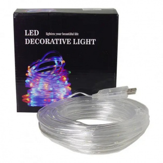 Гірлянда USB Xmas Pipe 7284 100 LED WW-3, 10 м, кольоровий