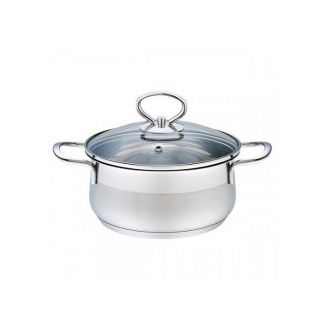 Кастрюля из нержавеющей стали со стеклянной крышкой 10 л Maestro MR-3508-30
