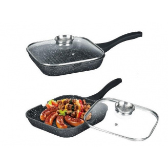 Сковорода-гриль Edenberg с крышкой и мраморным покрытием 28 см, 2.4 л (EB-3310)