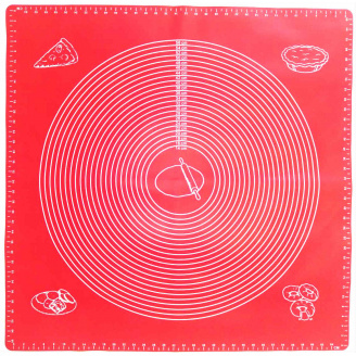 Силиконовый коврик 70 х 70 см с разметкой красный Genes