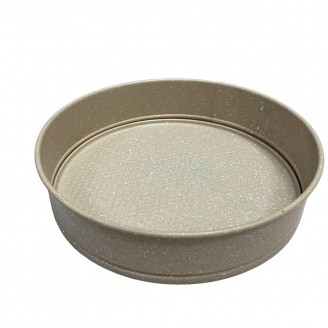 Форма роз'ємна d-28 см із вуглецевої сталі бежевий мармур A-PLUS 0028