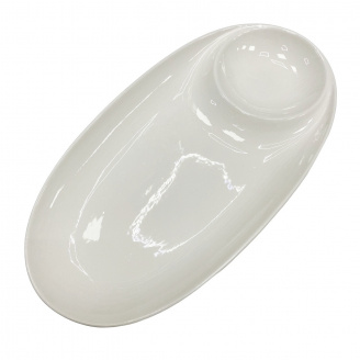 Блюдо фарфоровое овальное с соусницей 32,6х16,9 см S&T 503599