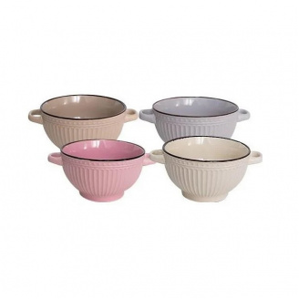 Набір бульйонниць з ручками Style на стійці 680 мл SNT 054-04-07