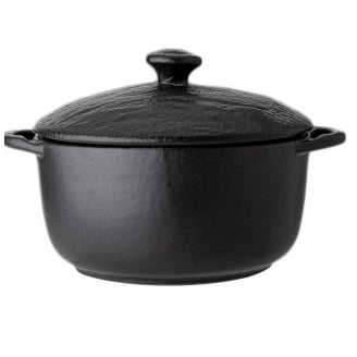 Горщик для запікання з кришкою 18см/0.6л Wilmax Slatestone Black WL-661140/A