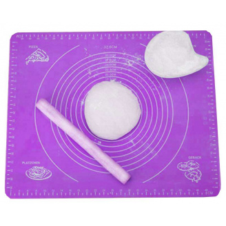 Силиконовый коврик для раскатки и выпечки теста 40 х 50 см Фиолетовый A-PLUS 1952