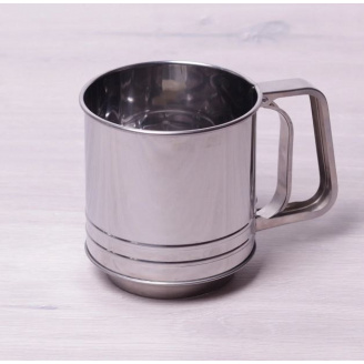 Кухоль-сито d-10 см h-10 см для просіювання борошна з одинарним ситовим дном Kamille КМ-7783