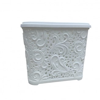 Кошик пластиковий з кришкою Ажур 3,5 л 20,5х15,5х17,3 см Полимербыт ПБ-673/115-3,5
