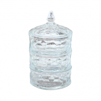 Конфетница с крышкой стеклянная Diamond Olens O102-010