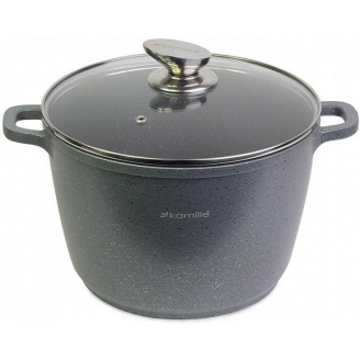 Каструля алюмінієва з кришкою Kamille 10л 28 х 20см лита з антипригарним покриттям 