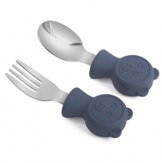 Набір дитячих столових приладів Stenson MA-4917 сталевий із синім