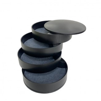 Скринька для зберігання ювелірних виробів чорний 4 відділення A-PLUS 546687