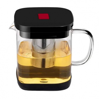 Заварник стеклянный со съемным металлическим ситечком 1000 мл Kamile KM-0778M