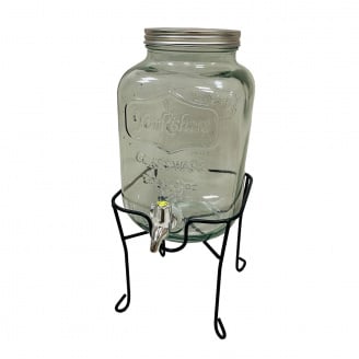 Лимонадник стеклянный с металлической крышкой на подставке для напитков 6 л S&T 4433