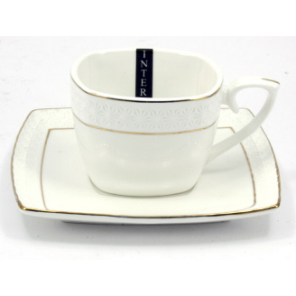 Чашка с блюдцем фарфоровая Interos 240 мл Снежная Королева 507009-А