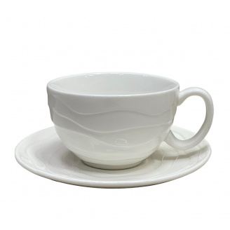 Чашка з блюдцем порцелянова Хвиля 220 мл BonaDi 988-437