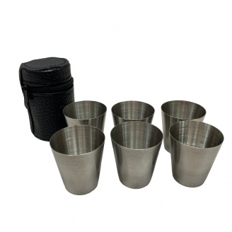 Набір чарок у чохлі 30 мл 6 шт з нержавіючої сталі Empire EМ-3549