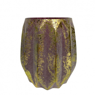 Ваза стеклянная 13,3 см BonaDi 15-521 розовый с золотым