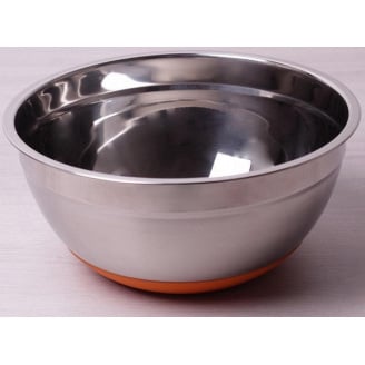 Миска сталева d 24 х 11 см із силіконовим дном помаранчева Kamille Labro KM-4349