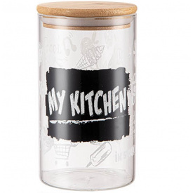 Банка скляна з бамбуковою кришкою "My kitchen" 1000 мл S&T 7029-05
