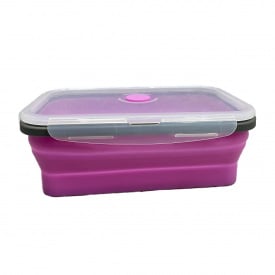 Лоток силиконовый 1200 мл раскладной 21*13,3*7,5 см Stenson ФС-1200 прозрачно-розовый