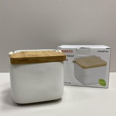 Сахарница керамическая с крышкой 840 мл 14х12х11 см Ardesto Midori AR0907W Каменец-Подольский