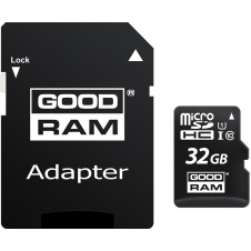 Карта пам'яті GoodRam microSDHC 32GB Class 10 UHS I (M1AA-0320R12) + адаптер SD (6440799)