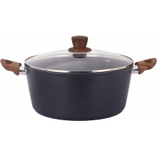 Кастрюля классическая с крышкой Bravo Chef 26 см 4.9 л Черный (6859889)
