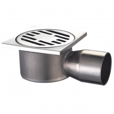 Душевой трап из нержавеющей стали Champion DRain-02-10x10-90 (угловой отвод) (CH6144)